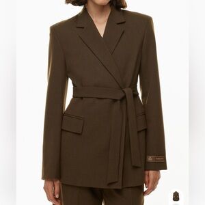 Babaton Brown Belted Blazer